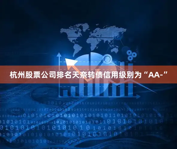 杭州股票公司排名天奈转债信用级别为“AA-”
